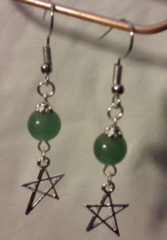 boucles d'oreilles pendentifs en agate mousse 