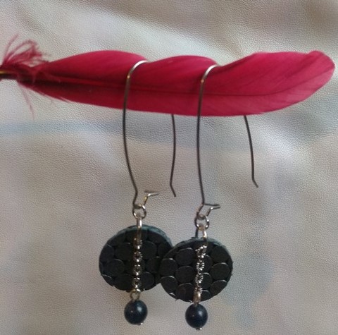 boucles d'oreilles en cuir véritable 