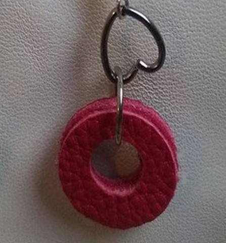 Boucles d'oreilles anneau cuir véritable