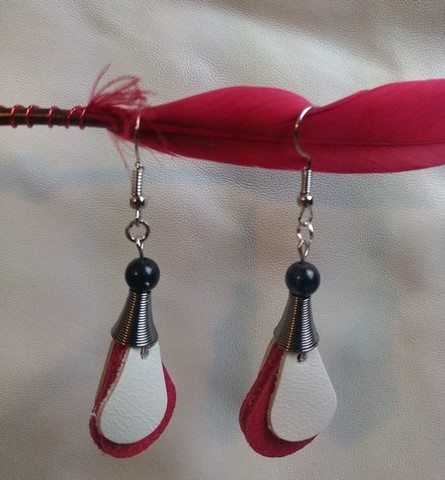 Boucles d'oreilles gouttes de cuir 