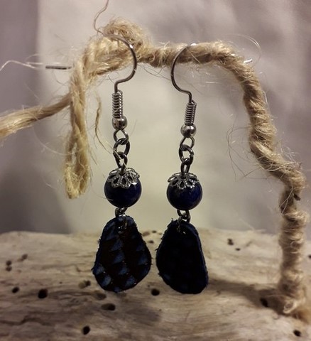 pendentifs cuir véritable cuir lapis lazuli 