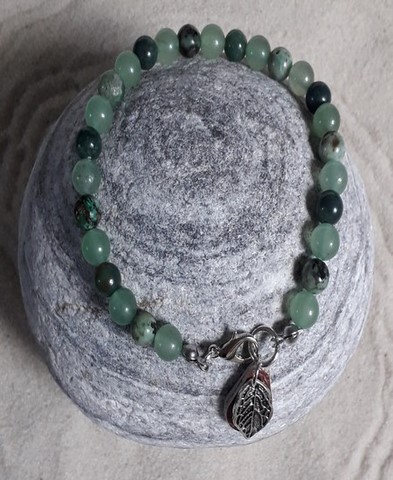 Bracelet aventurine et jade 6 mm
