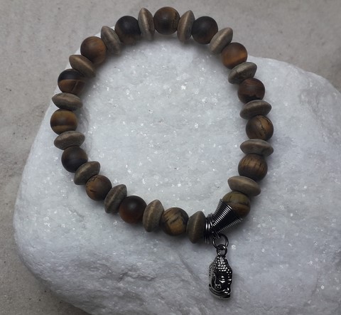 Bracelet en oeil du tigre homme  8  mm