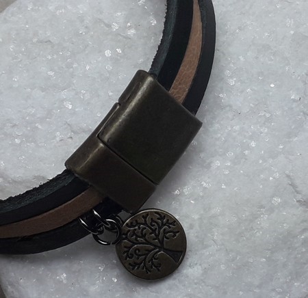 bracelet homme 3 lacets en cuir 