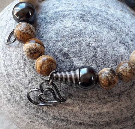 bracelets en hématite et jaspe paysage