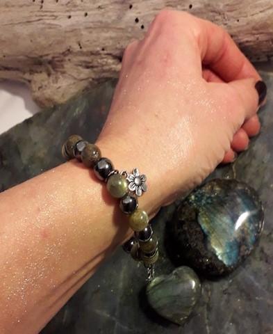 bracelets labradorite et hématite 