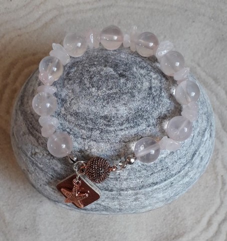 Bracelet quartz rose 10 mm