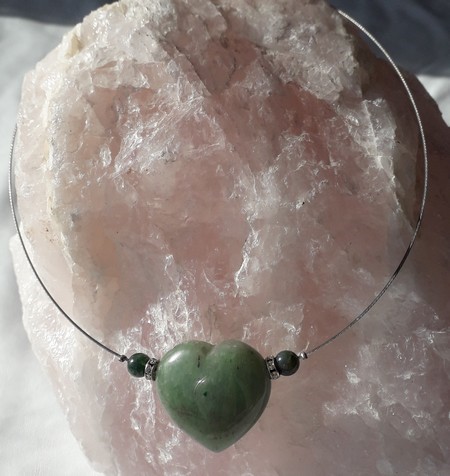 Pendentifs coeur en aventurine  
