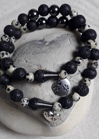 bracelet duo jaspe dalmatien 