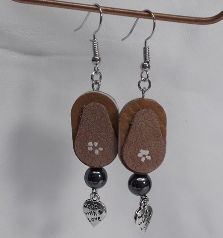 Pendentifs cuir véritable et hématite  