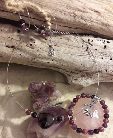 boucles d'oreilles  améthyste 
