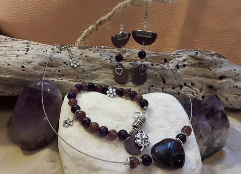 Pendentifs en coeur aventurine 