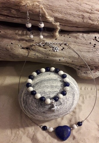 bracelet howlite et Lapiz Lazuli 