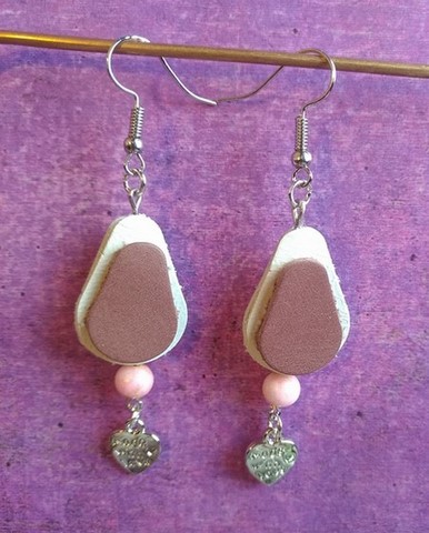 boucles d'oreilles pendentifs demi-lune en cuir 