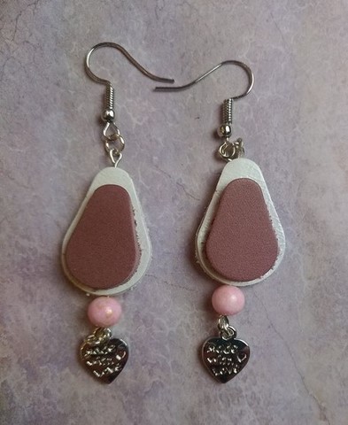 boucles d'oreilles pendentifs demi-lune en cuir 