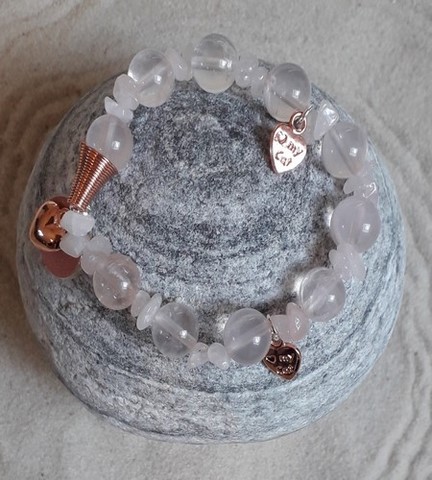 Bracelet quartz rose 10 mm