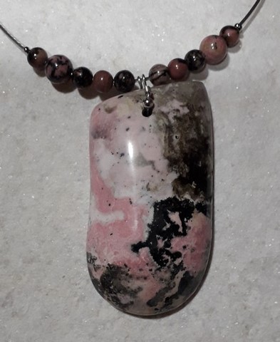 Collier cablé en Rhodonite 