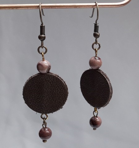 pendentifs cuir véritable demi-lune cuir 