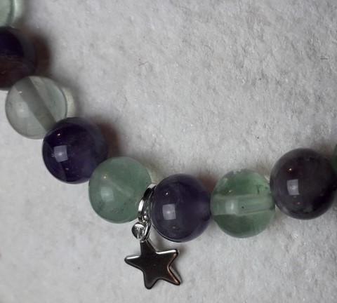 bracelet  fluorite et améthyste 