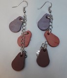 boucles d'oreilles en cuir rouge et blanc 