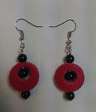 anneaux en cuir et perles naturelles 