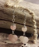 boucles d'oreilles en quartz rose véritable  