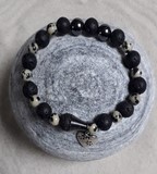 Bracelet jaspe dalmatien et jade  6 et 8 mm