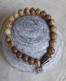 Bracelet en jaspe paysage homme  8  mm