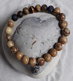 Bracelet en jaspe paysage homme  8  mm