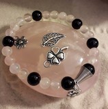 Bracelets en pierres naturelles lithothérapie quartz rose et onyx 