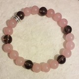 Bracelets en pierres naturelles lithothérapie quartz rose et onyx 