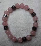 Bracelets en pierres naturelles lithothérapie quartz rose et onyx 