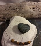 Collier cable en labradorite et  jaspe paysage