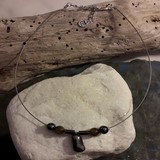 Collier cable hématite et labradorite 