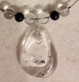 Collier cablé en Cristal de Roche et Tourmaline 