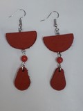 boucles d'oreilles en cuir véritable et perle naturelle