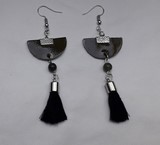 pendentif en cuir véritable verni avec pompon