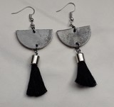 boucles d'oreilles pendentifs demi-lune en cuir 