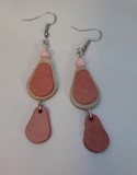 boucles d'oreilles pendentifs cuir véritable perle 