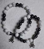 Bracelet en duo hématite howlite 8 mm