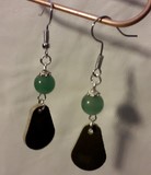boucles d'oreilles pendentifs cuir et unakite
