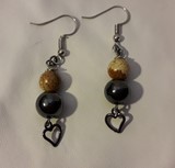 boucles d'oreilles perles jaspe paysage