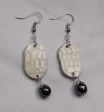 boucles d'oreilles cuir et hématite  
