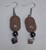 boucles d'oreilles cuir et hématite  