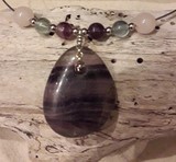 Collier cablé en Rhodonite 