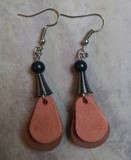 boucles d'oreilles, gouttes en cuir 