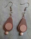 boucles d'oreilles pendentifs cuir véritable perle 