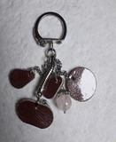 Porte clefs cuir et pierres naturelles 
