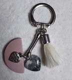 Porte clefs cuir et pierres naturelles 