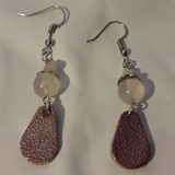 boucles d'oreilles en quartz rose véritable  